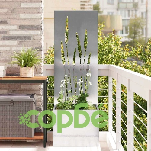 Декоративна градинска преграда от неръждаема стомана сребриста 50x140 см ➤ топ цена ➤ sorbe.bg