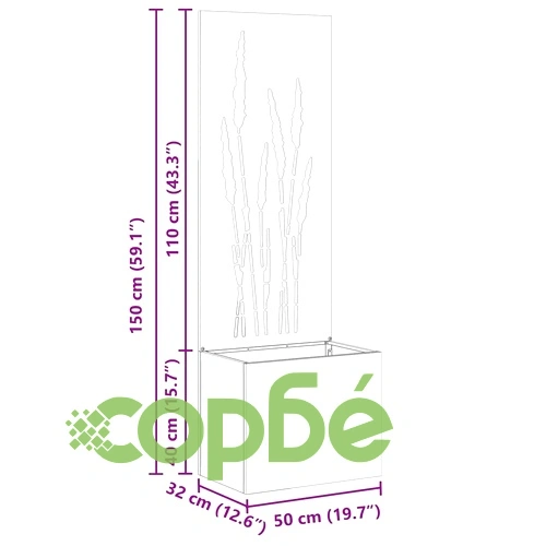 Декоративна градинска преграда от неръждаема стомана сребриста 50x140 см ➤ топ цена ➤ sorbe.bg