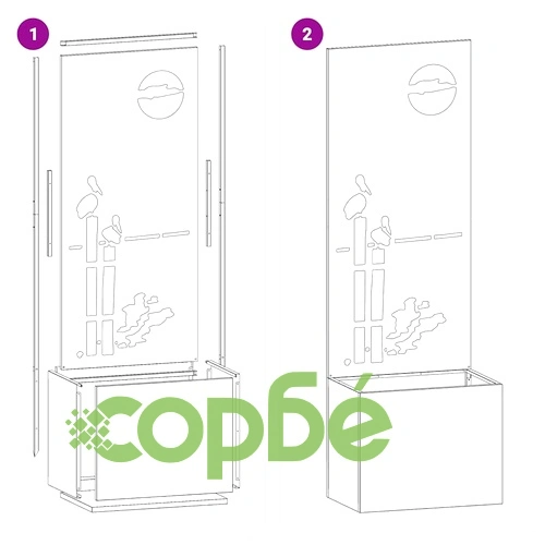 Градинска декоративна преграда от студено валцована стомана Бяло 50 x 140 cm ➤ топ цена ➤ sorbe.bg
