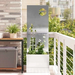 Градинска преграда от неръждаема стомана Сребрист 50 x 140 cm