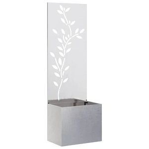 Декоративен параван за градина от неръждаема стомана сив 50x140 см