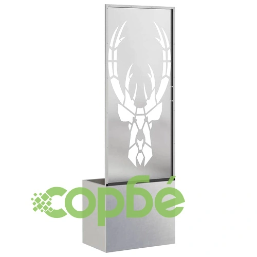 Градинска преграда за уединение от неръждаема стомана сива 50x140 см ➤ топ цена ➤ sorbe.bg