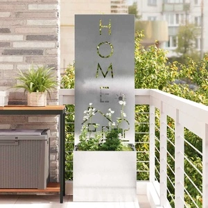 Градинска преграда за уединение от неръждаема стомана 50x140 см сива