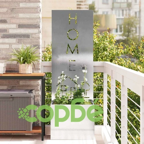 Градинска преграда за уединение от неръждаема стомана 50x140 см сива ➤ топ цена ➤ sorbe.bg