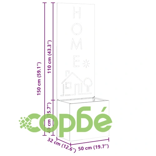 Градинска преграда за уединение от неръждаема стомана 50x140 см сива ➤ топ цена ➤ sorbe.bg