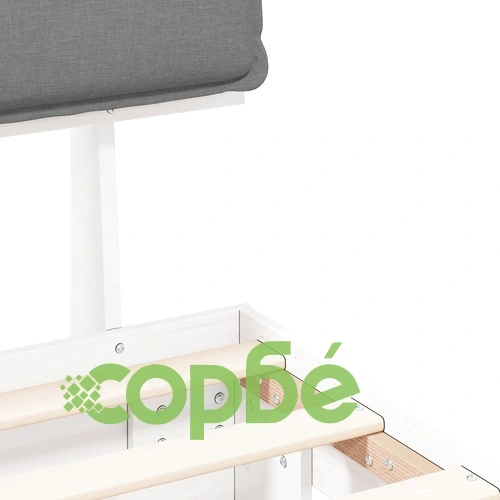 Легло с тапицирана табла от масивно борово дърво, светлосиво, 140 x 190 см ➤ топ цена ➤ sorbe.bg