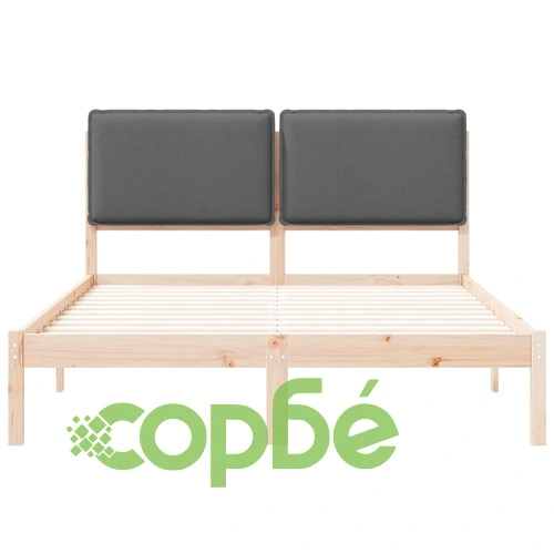 Легло с тапицирана табла от борово дърво, тъмносиво, 120 x 200 см ➤ топ цена ➤ sorbe.bg