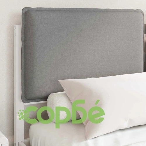 Легло с тапицирана табла от масивно борово дърво, светлосиво, 140 x 190 см ➤ топ цена ➤ sorbe.bg