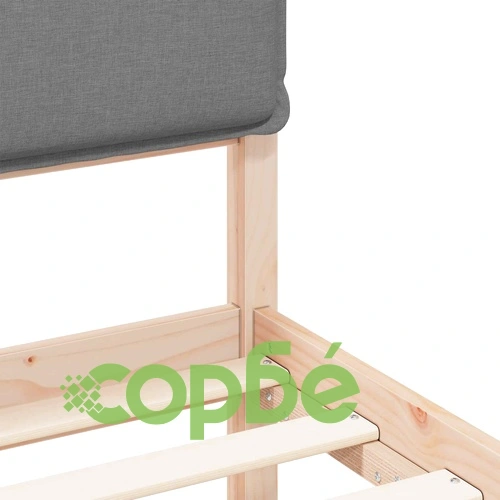 Леглова рамка с тапицирана табла от борово дърво светлосиво 135x190 см ➤ топ цена ➤ sorbe.bg