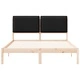 Леглова рамка с тапицирана табла от борово дърво черна 135x190 см