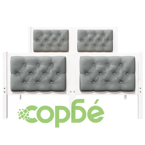 Рамка за легло светлосиво 120x200 см от масивно борово дърво ➤ топ цена ➤ sorbe.bg