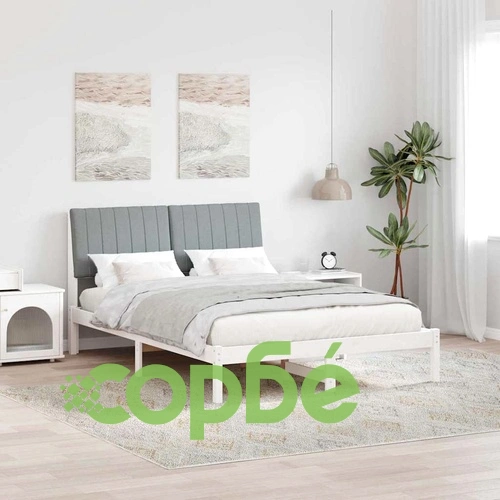 Рамка за легло 140x200 см от масивно борово дърво - светлосива ➤ топ цена ➤ sorbe.bg