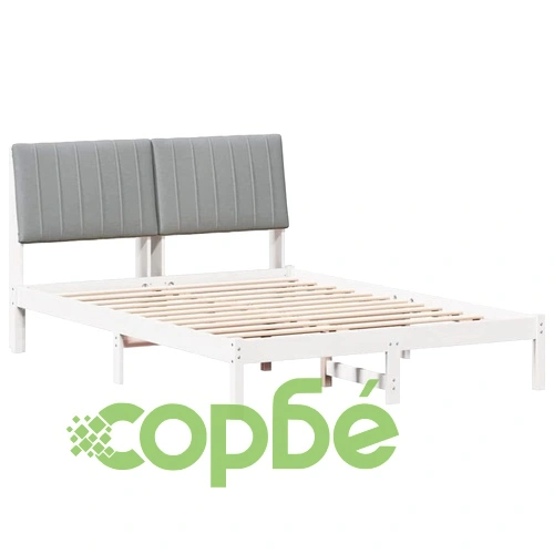 Рамка за легло 140x200 см от масивно борово дърво - светлосива ➤ топ цена ➤ sorbe.bg