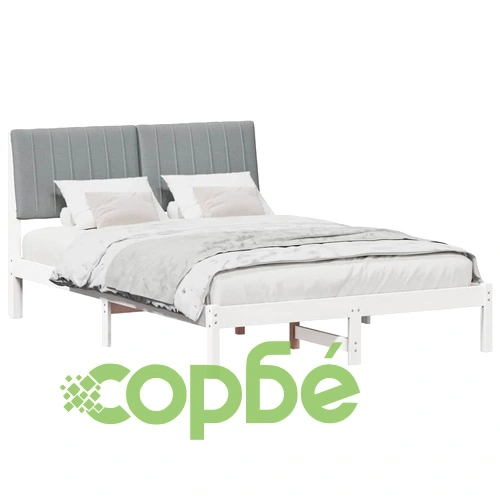 Рамка за легло 140x200 см от масивно борово дърво - светлосива ➤ топ цена ➤ sorbe.bg