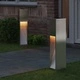 Соларна LED градинска лампа за пътека 2 бр. Неръждаема стомана 18 x 18 x 80 см