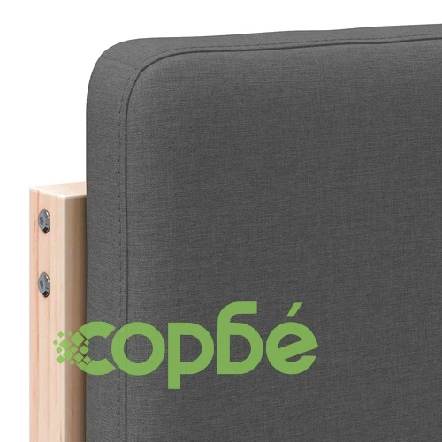Тапицирана табла за легло, кафяво и тъмно сиво, масивно борово дърво, 180 см ➤ топ цена ➤ sorbe.bg