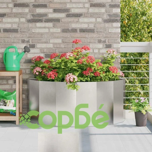 Кашпа от неръждаема стомана сребриста 120x60x50 см ➤ топ цена ➤ sorbe.bg
