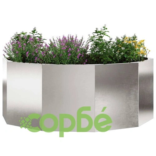 Кашпа за градина Сребриста 90 x 90 x 35 см от неръждаема стомана ➤ топ цена ➤ sorbe.bg