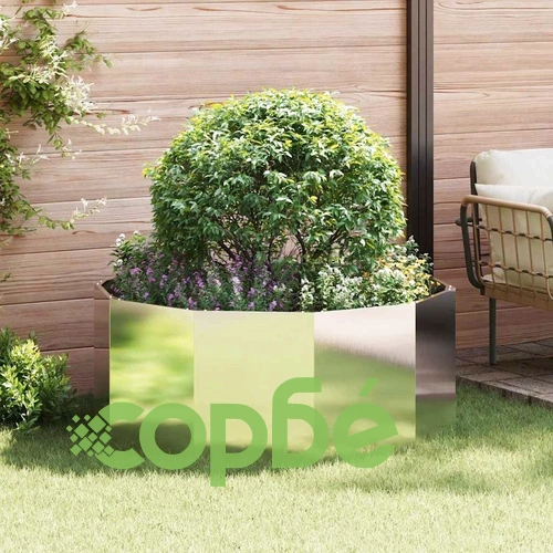 Кашпа от неръждаема стомана сребриста 120x120x50 см за градина ➤ топ цена ➤ sorbe.bg