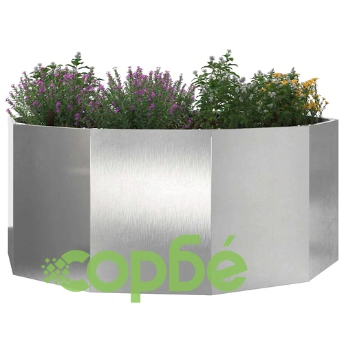Кашпа от неръждаема стомана сребриста 120x120x50 см за градина ➤ топ цена ➤ sorbe.bg