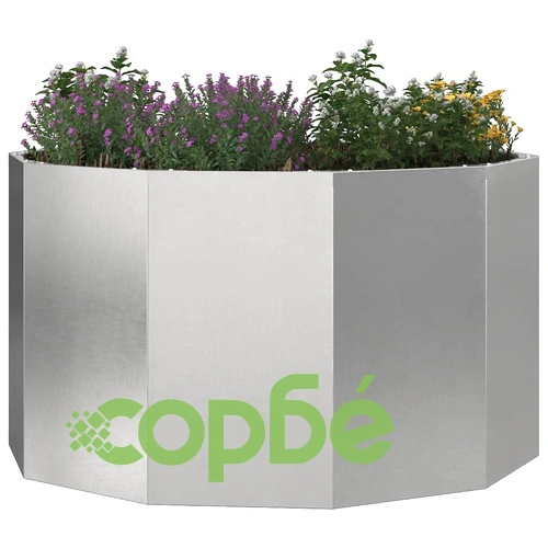 Градинска кашпа от неръждаема стомана 90x90x50 см - сребриста ➤ топ цена ➤ sorbe.bg