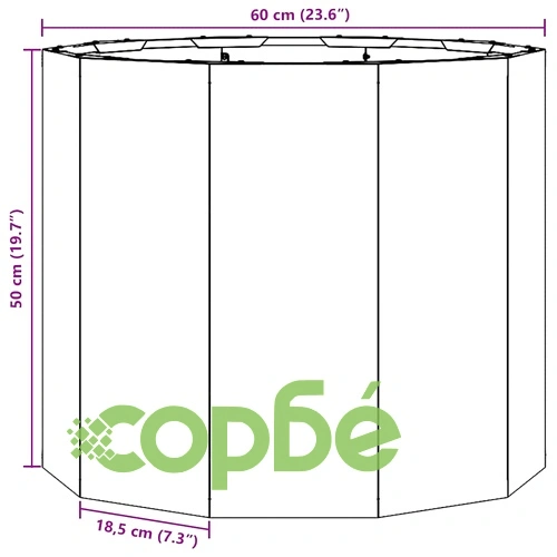 Кашпа от неръждаема стомана сребриста 60x60x50 см за градина ➤ топ цена ➤ sorbe.bg
