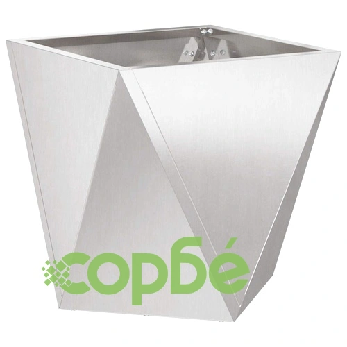 Кашпи от неръждаема стомана 2 броя сребристи 40x40x40 см ➤ топ цена ➤ sorbe.bg