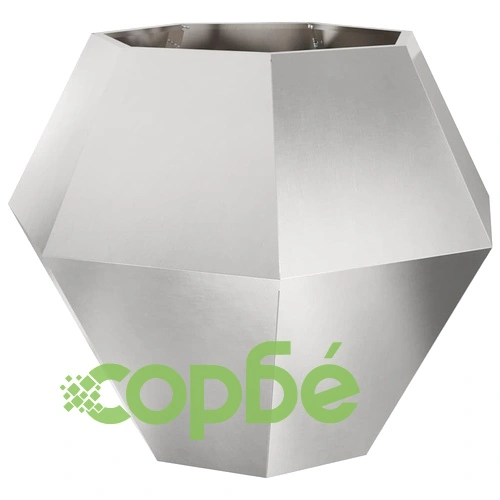 Кашпа от неръждаема стомана сребриста 100x100x80 см за градина ➤ топ цена ➤ sorbe.bg