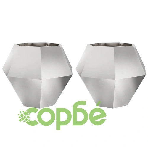 Кашпа от неръждаема стомана 2 броя сребриста 100x100x80 см ➤ топ цена ➤ sorbe.bg