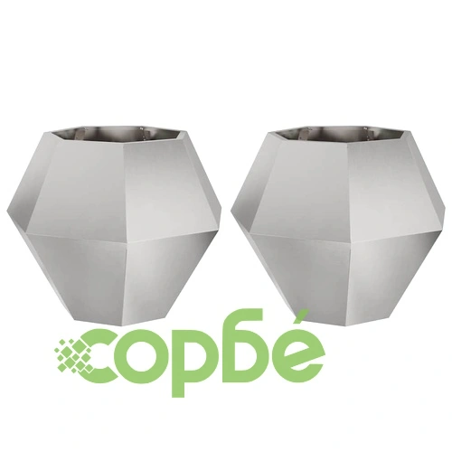 Кашпа от неръждаема стомана 2 броя сребриста 75x75x60 см ➤ топ цена ➤ sorbe.bg