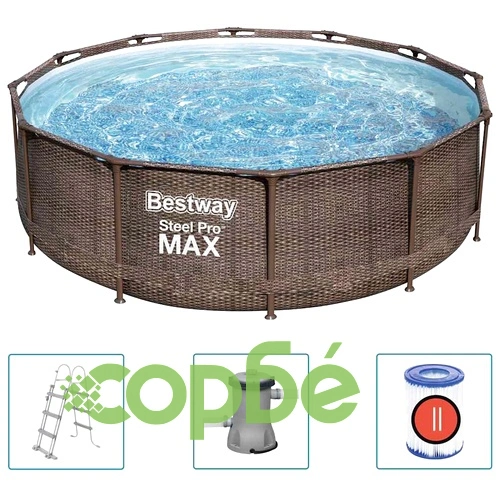 Bestway Steel Pro MAX Комплект басейн Deluxe Series, кръгъл, 366x100 см ➤ топ цена ➤ sorbe.bg