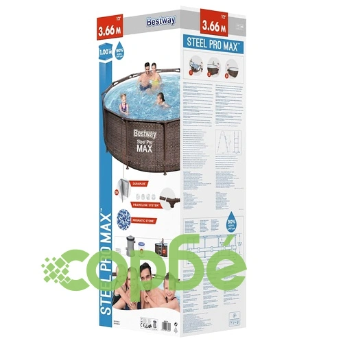 Bestway Steel Pro MAX Комплект басейн Deluxe Series, кръгъл, 366x100 см ➤ топ цена ➤ sorbe.bg