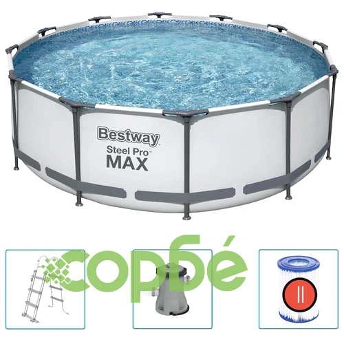 Bestway Steel Pro MAX Комплект басейн 366x100 см, стомана и PVC ➤ топ цена ➤ sorbe.bg