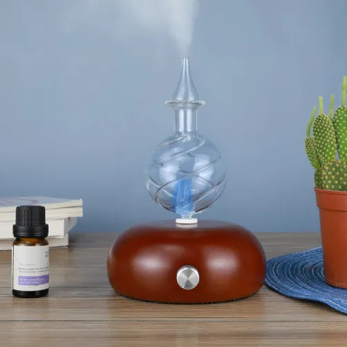 Изпарител за етерични масла небюлайзер от естествено дърво и стъкло ➤ топ цена ➤ sorbe.bg