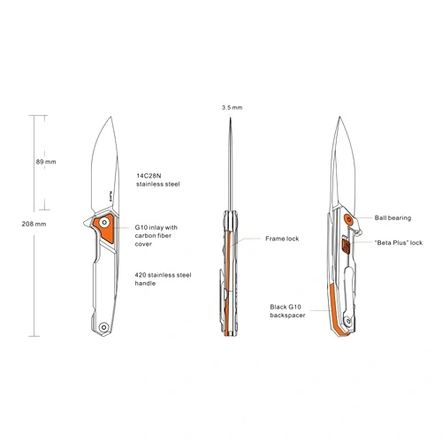 Сгъваем нож Ruike P875-SZ, 14C28N неръждаема стомана ➤ топ цена ➤ sorbe.bg