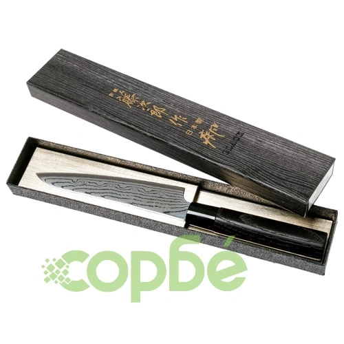 Кухненски нож Tojiro Shippu Black DP Damascus Petty Knife 130мм FD-1592 - VG10 - ламинат 63 пласта ➤ топ цена ➤ sorbe.bg