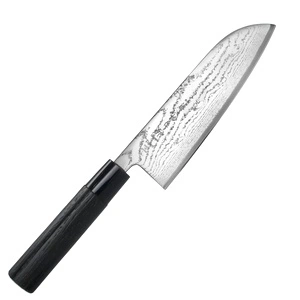 Кухненски нож Tojiro Shippu Black DP Damascus Santoku Knife 165мм FD-1597 - VG10 - ламинат 63 пласта