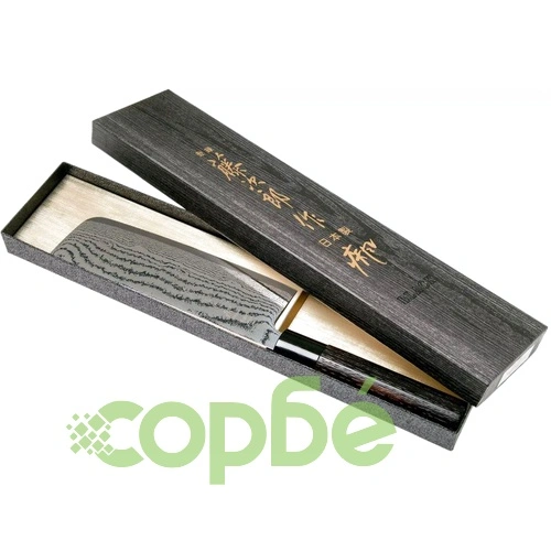 Кухненски нож Tojiro Shippu Black DP Damascus Nakiri Knife 165мм FD-1598 - VG10 - ламинат 63 пласта ➤ топ цена ➤ sorbe.bg