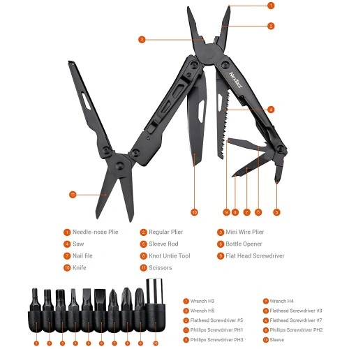 Мултитул Nextool Black Knight комплект с битове ➤ топ цена ➤ sorbe.bg