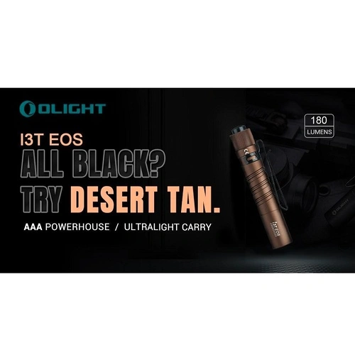 Фенерче Olight i3T EOS 180lm - Desert Tan ➤ топ цена ➤ sorbe.bg