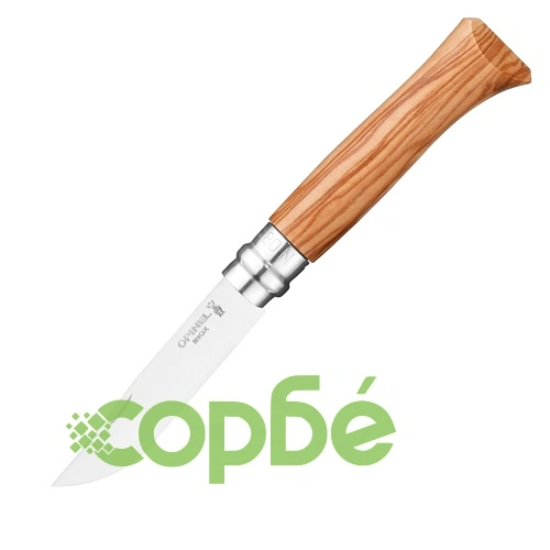 Сгъваем нож Opinel Luxe Olivier №8, острие 8.5 см + кожен калъф ➤ топ цена ➤ sorbe.bg