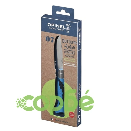 Детски сгъваем нож Opinel №7 Outdoor Junior Blue, острие 8 см, SOS свирка ➤ топ цена ➤ sorbe.bg