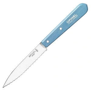 Кухненски нож Opinel Les Essentiels №113, с 10 см назъбено острие, светлосин