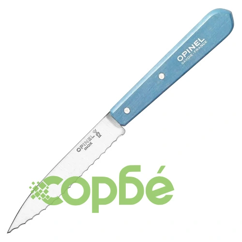 Кухненски нож Opinel Les Essentiels №113, с 10 см назъбено острие, светлосин ➤ топ цена ➤ sorbe.bg