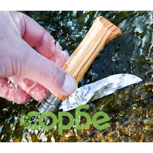 Сгъваем нож Opinel Luxe Olive Wood №8, острие 8.5 см ➤ топ цена ➤ sorbe.bg