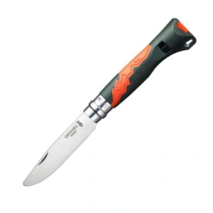 Детски сгъваем нож Opinel №7 Outdoor Junior Khaki, острие 8 см, SOS свирка