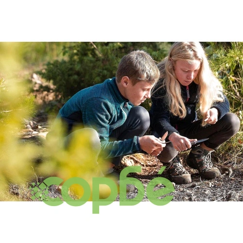 Детски сгъваем нож Opinel №7 Outdoor Junior Khaki, острие 8 см, SOS свирка ➤ топ цена ➤ sorbe.bg