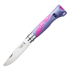 Детски сгъваем нож Opinel №7 Outdoor Junior Purple, острие 8 см, SOS свирка