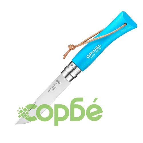 Сгъваем нож Opinel №7 Colorama Blue Cyan, острие 8 см ➤ топ цена ➤ sorbe.bg