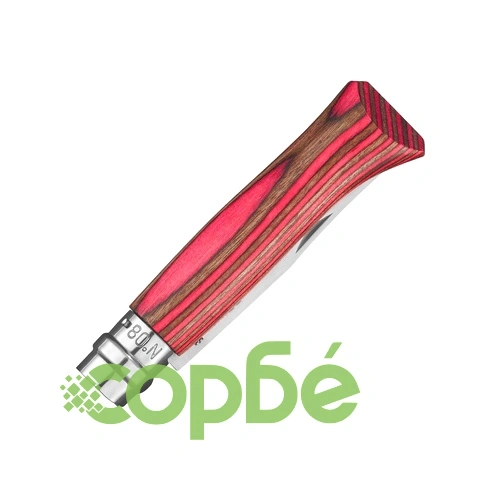 Сгъваем нож Opinel №8 Red Laminated Birch, острие 8.5 см ➤ топ цена ➤ sorbe.bg